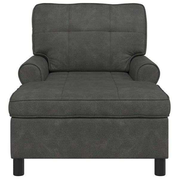Schwarze Kunstleder Lounge Liege mit Kissen