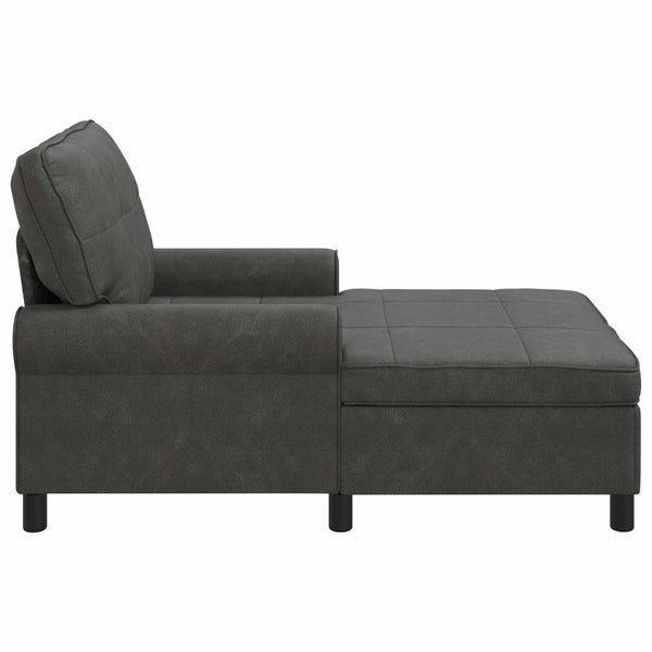 Schwarze Kunstleder Lounge Liege mit Kissen