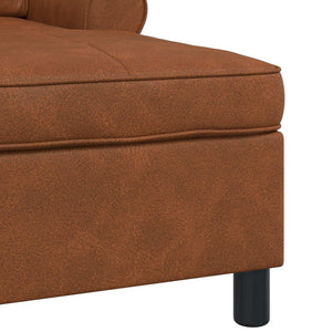 Braune Kunstleder Chaiselongue mit Kissen