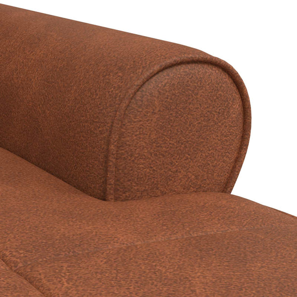 Braune Kunstleder Chaiselongue mit Kissen