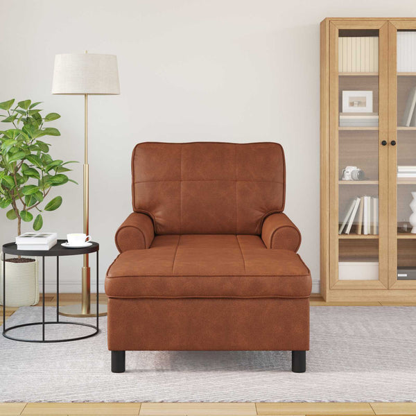 Braune Kunstleder Chaiselongue mit Kissen