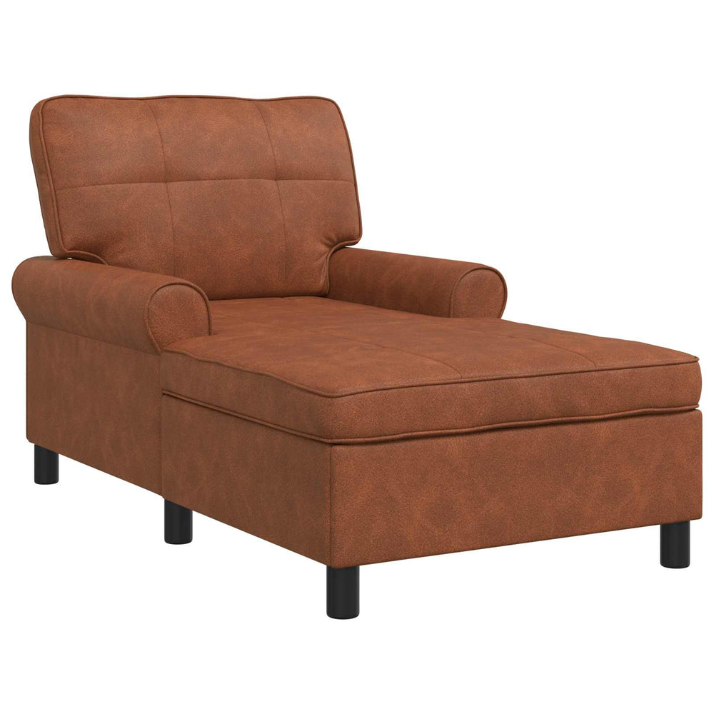 vidaXL Chaise longue de jardin avec coussin marron 91 x 157 x 91 cm en similicuir