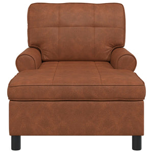 Braune Kunstleder Chaiselongue mit Kissen