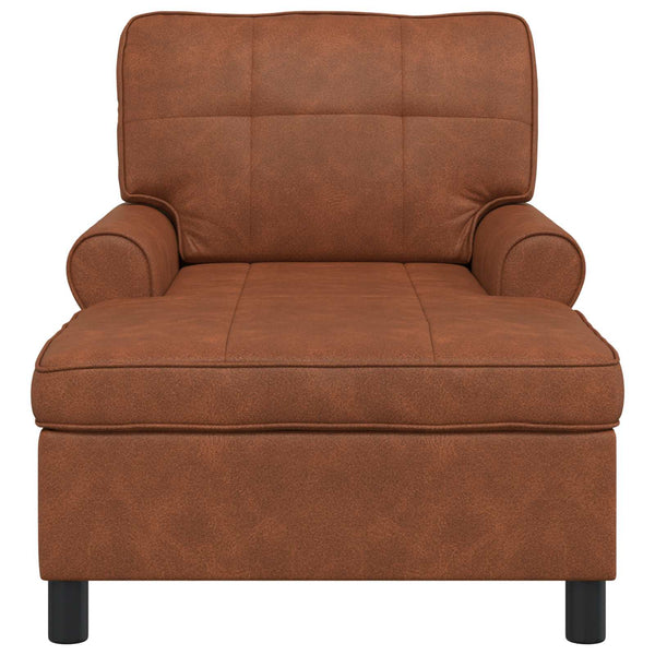 Braune Kunstleder Chaiselongue mit Kissen