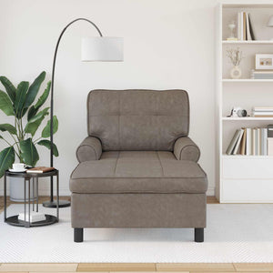 Graue Kunstleder Lounge Liege mit Kissen