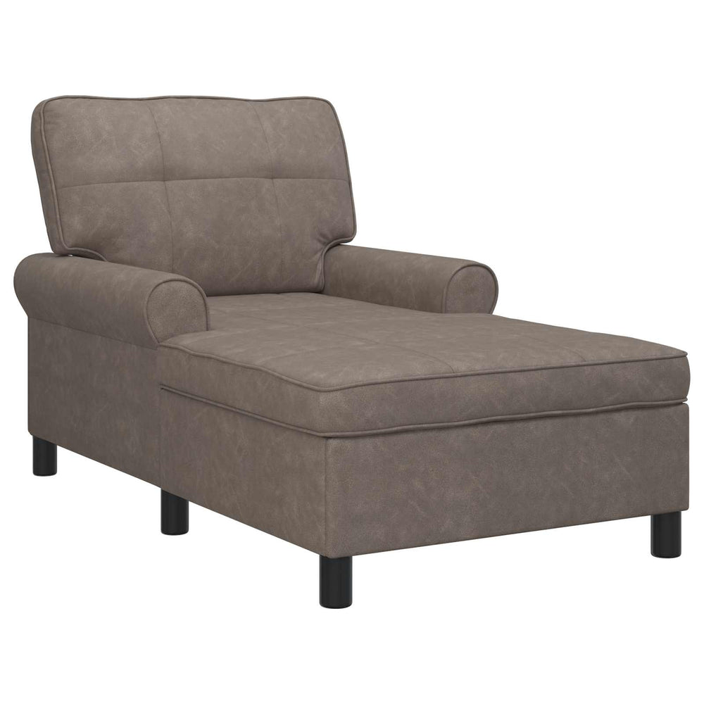 vidaXL Chaise longue avec coussin Gris 91 x 157 x 91 cm Similicuir