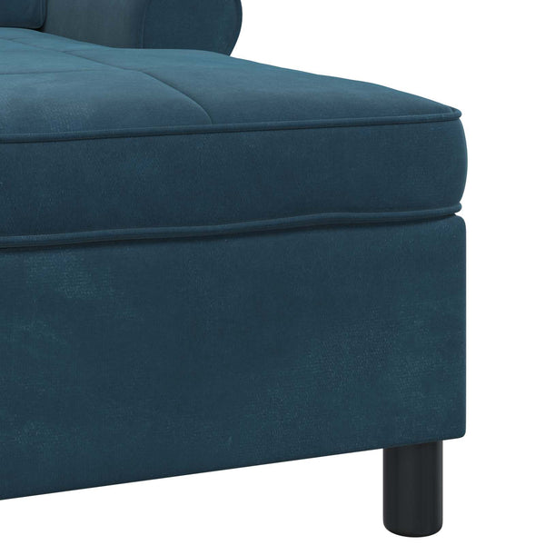 Blaue Samt Lounge Liege mit Kissen