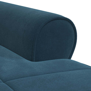 Blaue Samt Lounge Liege mit Kissen