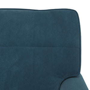 Blaue Samt Lounge Liege mit Kissen