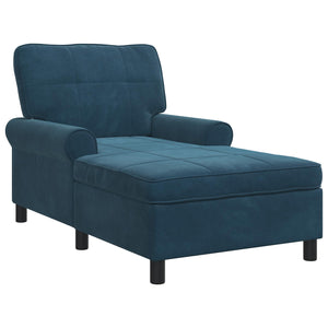 Blaue Samt Lounge Liege mit Kissen
