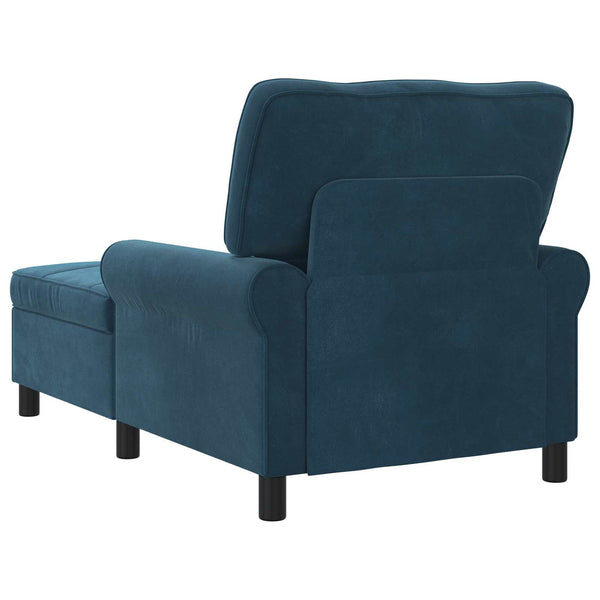 Blaue Samt Lounge Liege mit Kissen