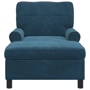 Blaue Samt Lounge Liege mit Kissen