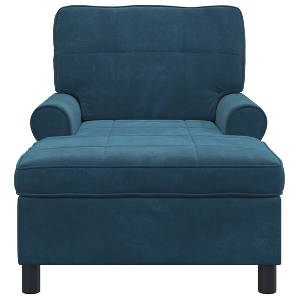 Blaue Samt Lounge Liege mit Kissen