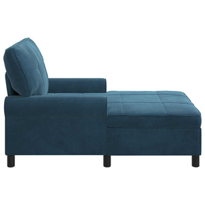 Blaue Samt Lounge Liege mit Kissen