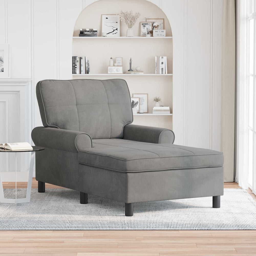 vidaXL Chaise longue avec coussins Gris foncé 91 x 157 x 91 cm Velours