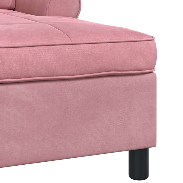 Rosa Samt Lounge Liege mit Kissen