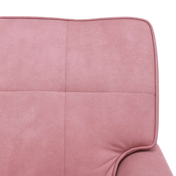 Rosa Samt Lounge Liege mit Kissen