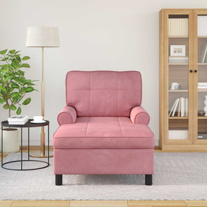 Rosa Samt Lounge Liege mit Kissen