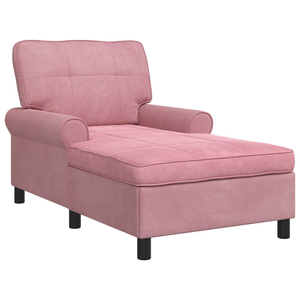 vidaXL Chaise longue de jardin avec coussin Rose 91 x 157 x 91 cm Velours