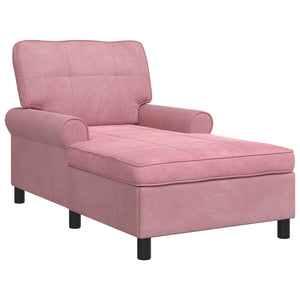 Rosa Samt Lounge Liege mit Kissen