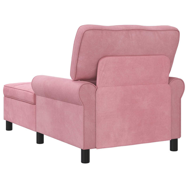 Rosa Samt Lounge Liege mit Kissen