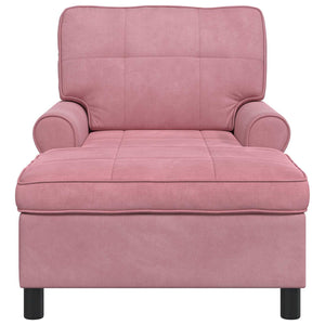 Rosa Samt Lounge Liege mit Kissen