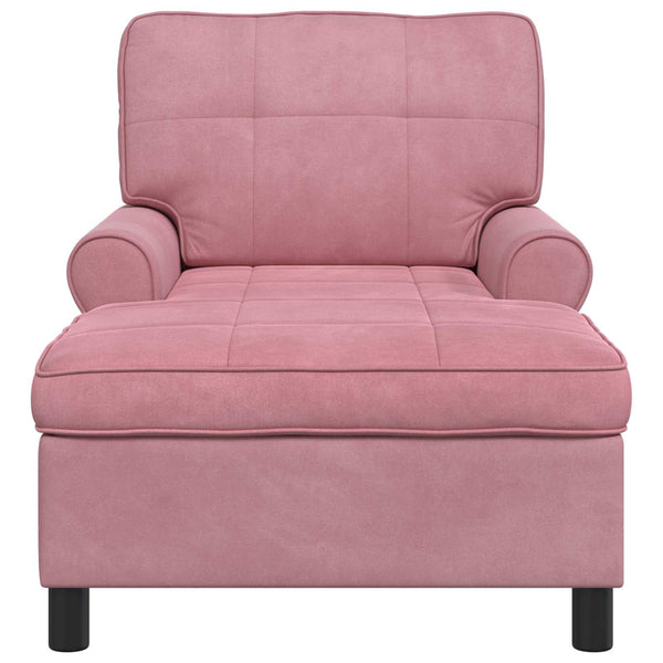 Rosa Samt Lounge Liege mit Kissen