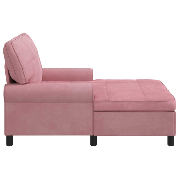 Rosa Samt Lounge Liege mit Kissen