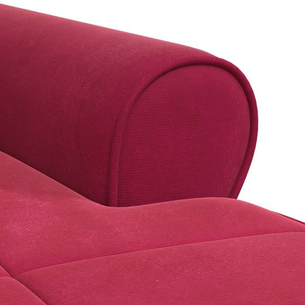 Weinrote Samt Lounge Liege mit Kissen