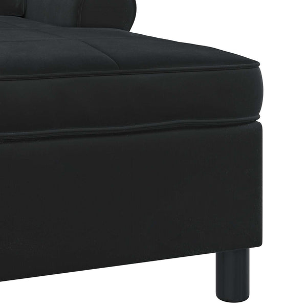 Schwarze Samt Lounge Liege mit Kissen