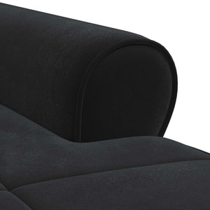 Schwarze Samt Lounge Liege mit Kissen