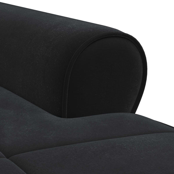Schwarze Samt Lounge Liege mit Kissen