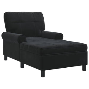 Schwarze Samt Lounge Liege mit Kissen