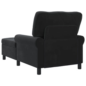 Schwarze Samt Lounge Liege mit Kissen