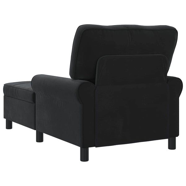 Schwarze Samt Lounge Liege mit Kissen