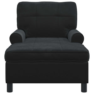 Schwarze Samt Lounge Liege mit Kissen