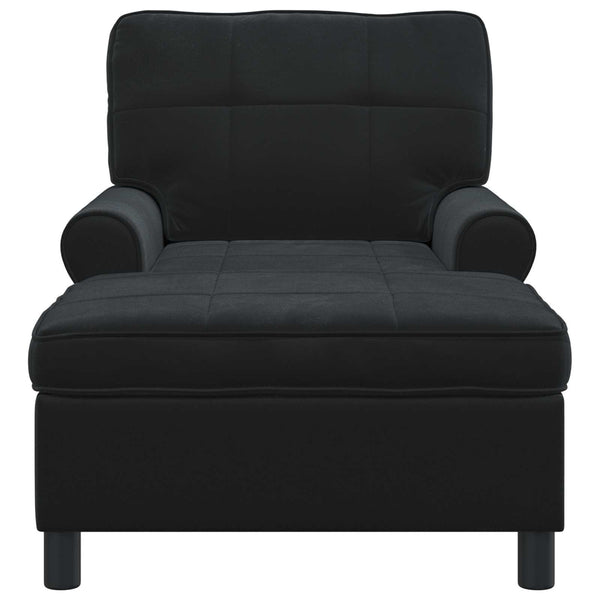 Schwarze Samt Lounge Liege mit Kissen
