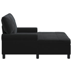 Schwarze Samt Lounge Liege mit Kissen