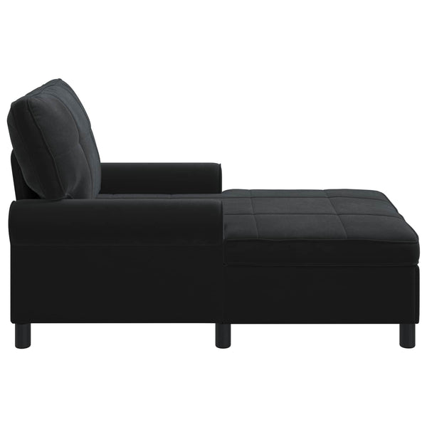 Schwarze Samt Lounge Liege mit Kissen