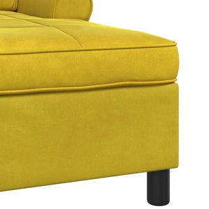vidaXL Chaise longue avec coussin jaune 91 x 157 x 91 cm velours
