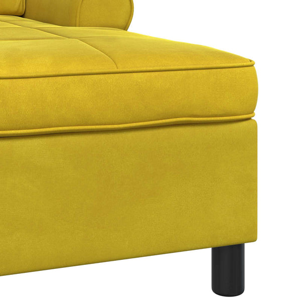 vidaXL Chaise longue avec coussin jaune 91 x 157 x 91 cm velours