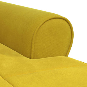 vidaXL Chaise longue avec coussin jaune 91 x 157 x 91 cm velours
