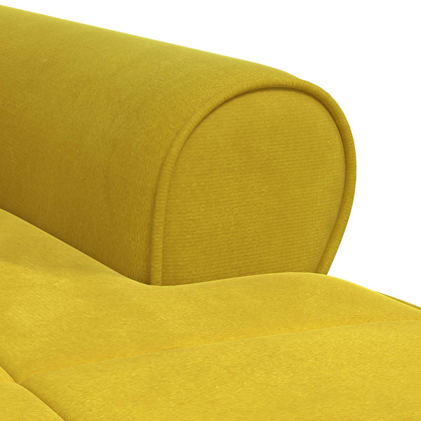 vidaXL Chaise longue avec coussin jaune 91 x 157 x 91 cm velours