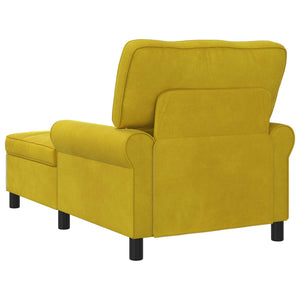 vidaXL Chaise longue avec coussin jaune 91 x 157 x 91 cm velours