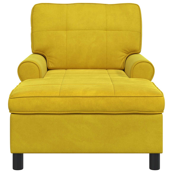 vidaXL Chaise longue avec coussin jaune 91 x 157 x 91 cm velours