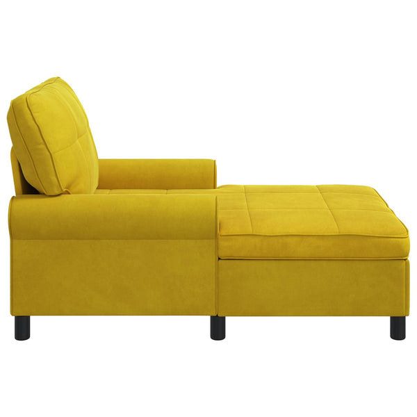 vidaXL Chaise longue avec coussin jaune 91 x 157 x 91 cm velours