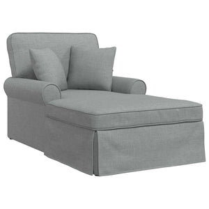 Hellgraue Chaiselongue mit Kissen