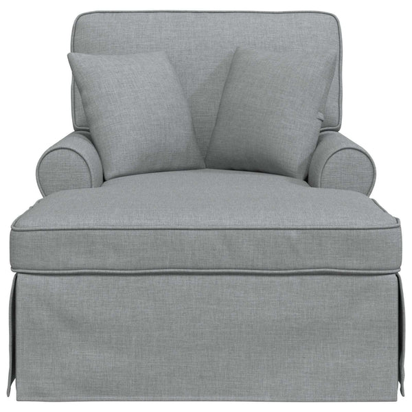 Hellgraue Chaiselongue mit Kissen