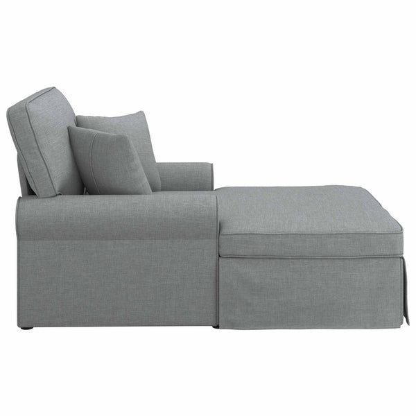 Hellgraue Chaiselongue mit Kissen
