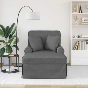 Dunkelgraue Stoff Chaiselongue mit Kissen